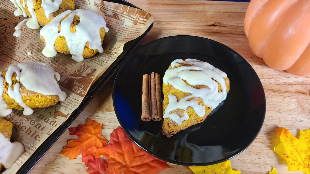 This image depicts the pumpkin scones as described by this blog post.