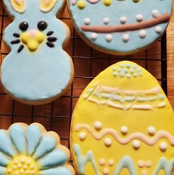 This image shows royal icing painted sugar cookies.