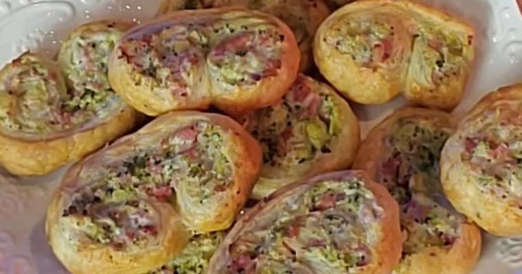 Delicious Savory Ham and Broccoli Palmiers
