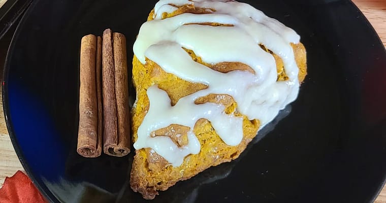 Flaky Pumpkin Scones with Maple Glaze
