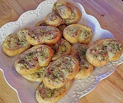 Ham and Broccoli palmiers - Leslie cooks